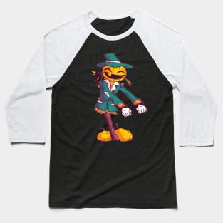 Halloween Scarecrows Pumpkin Floss Dance Baseball T-Shirt